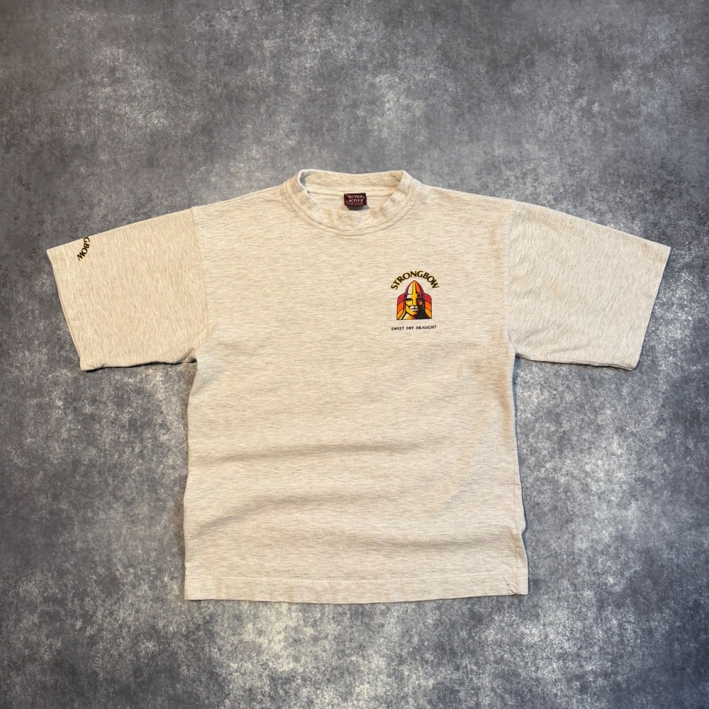 Vintage Strongbow Cider Sweet Dry Draught T-Shirt Grey Mens Large